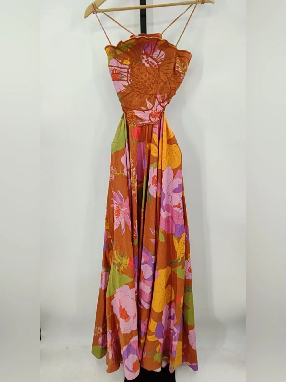Farm Rio Embroidered Flower Top Maxi Dress - Picture 7 of 8